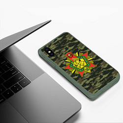 Чехол iPhone XS Max матовый КГБ СССР USSR, цвет: 3D-темно-зеленый — фото 2