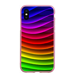 Чехол iPhone XS Max матовый Color line neon pattern Abstraction Summer 2023