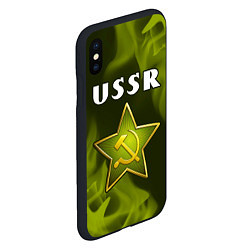 Чехол iPhone XS Max матовый USSR - ЗВЕЗДА - Огонь, цвет: 3D-черный — фото 2