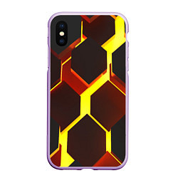 Чехол iPhone XS Max матовый Лавовые Соты 3D