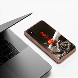 Чехол iPhone XS Max матовый Берсерк ярость Гатса, цвет: 3D-коричневый — фото 2