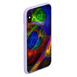 Чехол iPhone XS Max матовый Абстрактная мультивселенная паттерн Abstraction, цвет: 3D-светло-сиреневый — фото 2