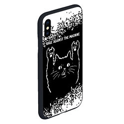 Чехол iPhone XS Max матовый Rage Against The Machine Rock Cat, цвет: 3D-черный — фото 2