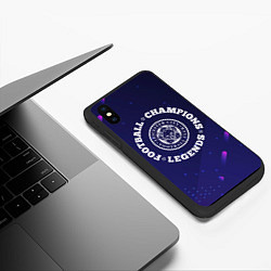 Чехол iPhone XS Max матовый Leicester City Легенды Чемпионы, цвет: 3D-черный — фото 2