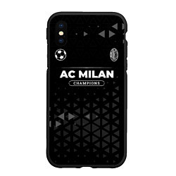 Чехол iPhone XS Max матовый AC Milan Форма Champions, цвет: 3D-черный