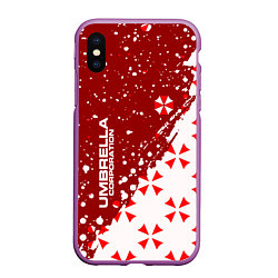 Чехол iPhone XS Max матовый Resident Evil Umbrella Corporation паттерн