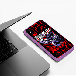 Чехол iPhone XS Max матовый БЕРСЕРК BERSERK GUTS, цвет: 3D-фиолетовый — фото 2