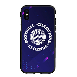 Чехол iPhone XS Max матовый Bayern Легенды Чемпионы, цвет: 3D-черный