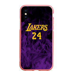 Чехол iPhone XS Max матовый Lakers 24 фиолетовое пламя