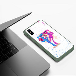 Чехол iPhone XS Max матовый Влюбленные Хагги Вагги и Кисси Мисси, цвет: 3D-темно-зеленый — фото 2