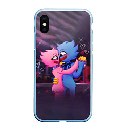 Чехол iPhone XS Max матовый POPPY PLAYTIME Влюбленные Хагги Вагги и Кисси Мисс, цвет: 3D-голубой