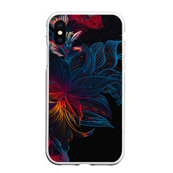 Чехол iPhone XS Max матовый Радужные цветы