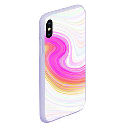 Чехол iPhone XS Max матовый Abstract gradient lines, цвет: 3D-светло-сиреневый — фото 2