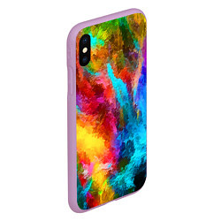 Чехол iPhone XS Max матовый Цветные всплески Экспрессионизм Абстракция Color S, цвет: 3D-сиреневый — фото 2