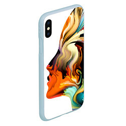 Чехол iPhone XS Max матовый Профиль девушки Иллюзия Girls Profile Illusion, цвет: 3D-голубой — фото 2