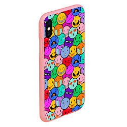 Чехол iPhone XS Max матовый Sticker bombing смайлы маленькие, цвет: 3D-баблгам — фото 2