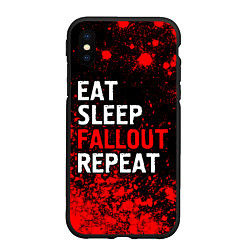 Чехол iPhone XS Max матовый Eat Sleep Fallout Repeat Краска, цвет: 3D-черный