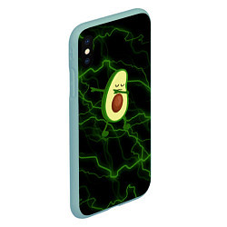 Чехол iPhone XS Max матовый Avocado молнии, цвет: 3D-мятный — фото 2