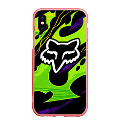 Чехол iPhone XS Max матовый FOX - MOTOCROSS