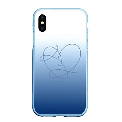 Чехол iPhone XS Max матовый Сердце love yourself, цвет: 3D-голубой