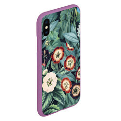Чехол iPhone XS Max матовый Цветы Полуночные, цвет: 3D-фиолетовый — фото 2