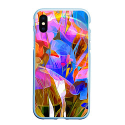 Чехол iPhone XS Max матовый Красочный цветочный паттерн Лето Colorful floral p