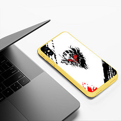 Чехол iPhone XS Max матовый Берсерк berserk ЧЁРНАЯ МАСКА, цвет: 3D-желтый — фото 2