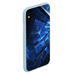 Чехол iPhone XS Max матовый Abstract geometric Прозрачные синие голографически, цвет: 3D-голубой — фото 2