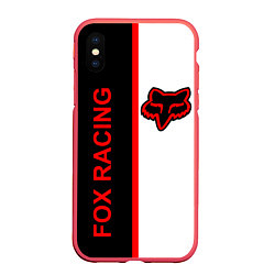 Чехол iPhone XS Max матовый FOX RACING - КРАСНАЯ ЛИНИЯ, цвет: 3D-красный