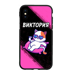 Чехол iPhone XS Max матовый Виктория КОШЕЧКА Краски