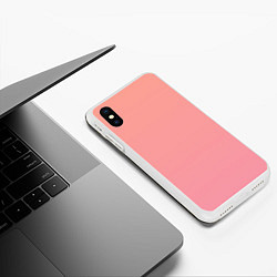 Чехол iPhone XS Max матовый Gradient Roseanna Orange to pink, цвет: 3D-белый — фото 2