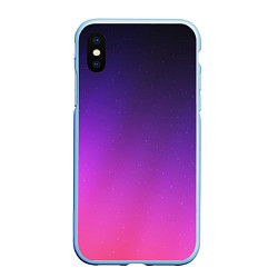 Чехол iPhone XS Max матовый Розовофиолетовый градиент, цвет: 3D-голубой