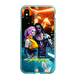 Чехол iPhone XS Max матовый Cyberpunk2077 Johnny Vi girl