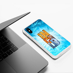 Чехол iPhone XS Max матовый IN COLD logo with blue ice, цвет: 3D-белый — фото 2