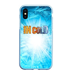 Чехол iPhone XS Max матовый IN COLD horizontal logo with blue ice, цвет: 3D-голубой