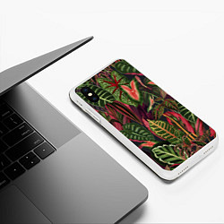 Чехол iPhone XS Max матовый Красные Тропики, цвет: 3D-белый — фото 2