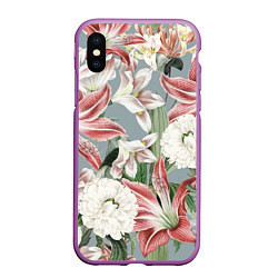 Чехол iPhone XS Max матовый Цветы Романтические Лилии