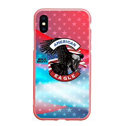Чехол iPhone XS Max матовый Американский орел USA, цвет: 3D-баблгам