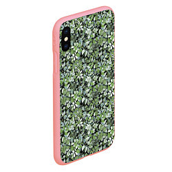 Чехол iPhone XS Max матовый Летний лесной камуфляж в зеленых тонах, цвет: 3D-баблгам — фото 2