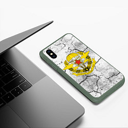 Чехол iPhone XS Max матовый ВДВ СИЛОВИКИ, цвет: 3D-темно-зеленый — фото 2