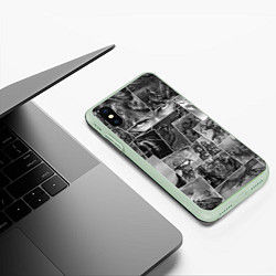 Чехол iPhone XS Max матовый Тёмные души комикс, цвет: 3D-салатовый — фото 2