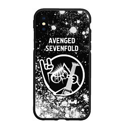 Чехол iPhone XS Max матовый Avenged Sevenfold КОТ Краска, цвет: 3D-черный