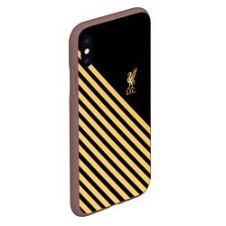 Чехол iPhone XS Max матовый Liverpool ливерпуль полосы, цвет: 3D-коричневый — фото 2