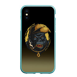 Чехол iPhone XS Max матовый Hip-hop Gorilla, цвет: 3D-мятный