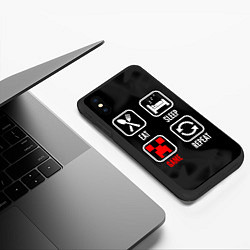Чехол iPhone XS Max матовый Eat, Sleep, Minecraft, Repeat, цвет: 3D-черный — фото 2