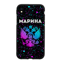 Чехол iPhone XS Max матовый Марина Россия, цвет: 3D-черный