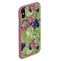 Чехол iPhone XS Max матовый Кисти Винограда, цвет: 3D-малиновый — фото 2