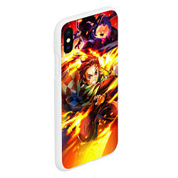 Чехол iPhone XS Max матовый Клинок, рассекающий демонов Demon Slayer, цвет: 3D-белый — фото 2