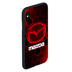 Чехол iPhone XS Max матовый MAZDA Соты, цвет: 3D-черный — фото 2