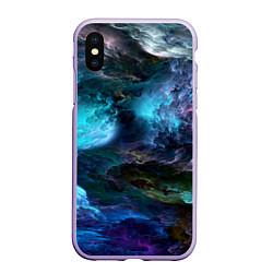 Чехол iPhone XS Max матовый Неоновые облака neon clouds